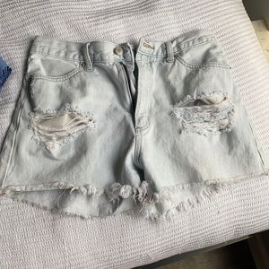 High waisted denim shorts